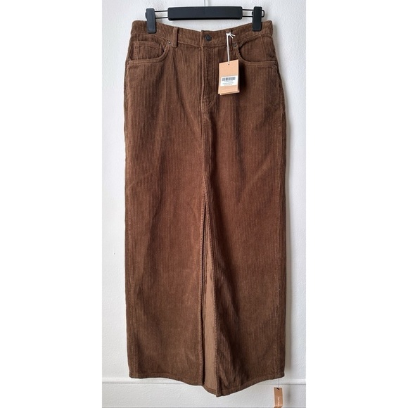 Reformation Tazz Maxi Corduroy Skirt Woodland